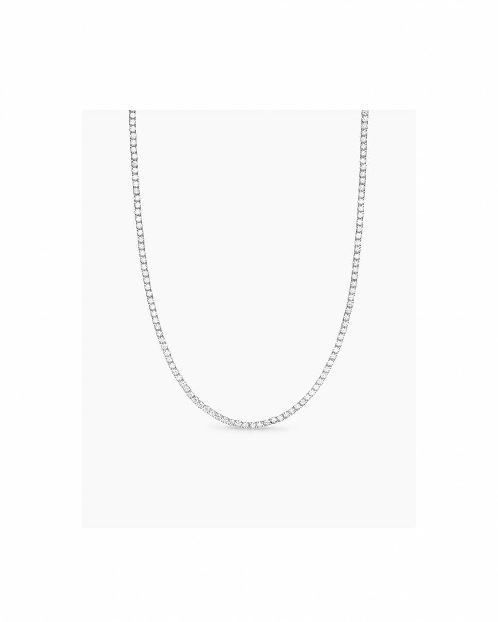 Riley Tennis Necklace - Silver